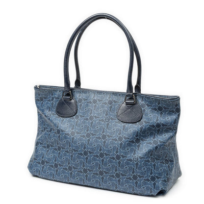 Celine Horizontal Sulky Zip Tote Navy Carriage Print Canvas — view 2