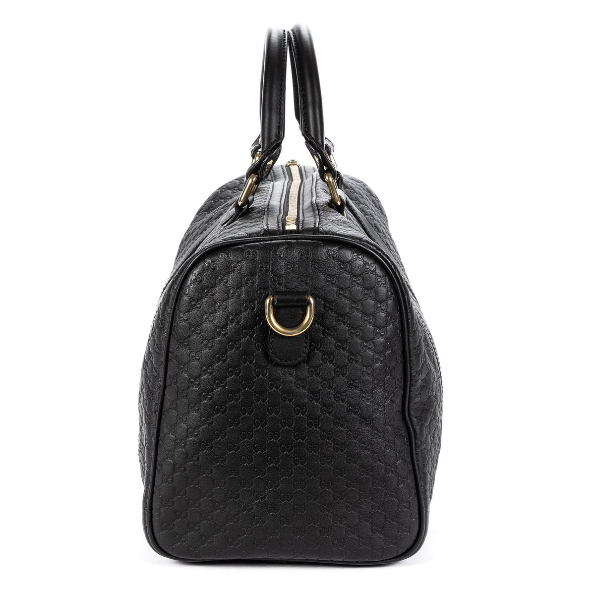 Gucci Medium Boston Black Micro Guccissima Leather Shoulder Bag — view 3