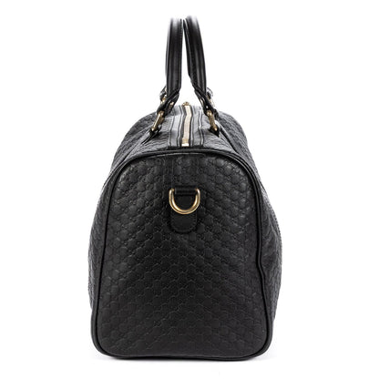 Gucci Medium Boston Black Micro Guccissima Leather Shoulder Bag — view 3