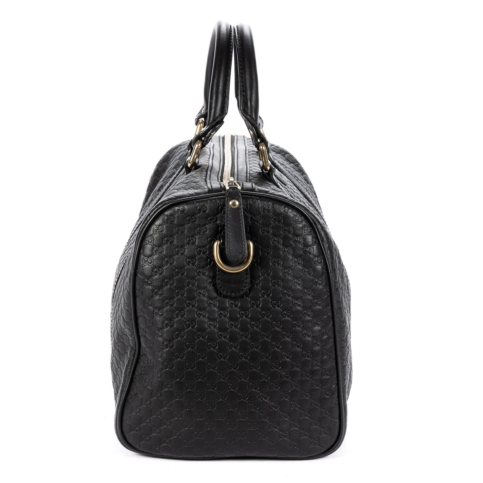 Gucci Medium Boston Black Micro Guccissima Leather Shoulder Bag — view 4