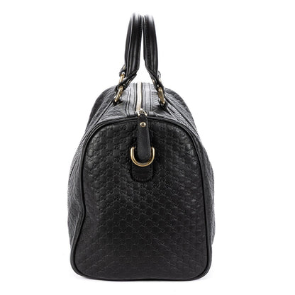 Gucci Medium Boston Black Micro Guccissima Leather Shoulder Bag — view 4
