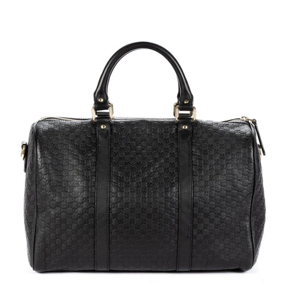 Gucci Medium Boston Black Micro Guccissima Leather Shoulder Bag — view 5