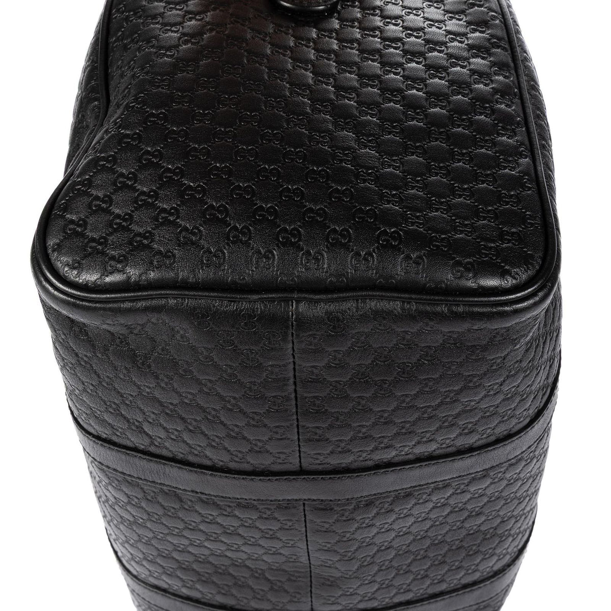 Gucci Medium Boston Black Micro Guccissima Leather Shoulder Bag — view 7