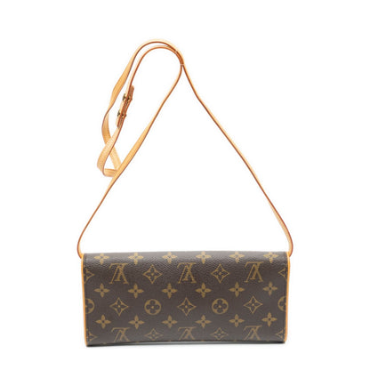 Louis Vuitton Twin Brown Monogram Canvas Shoulder Bag — view 5