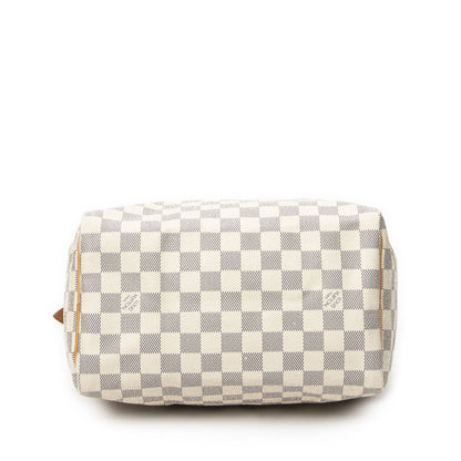 Louis Vuitton Speedy Ivory Damier Azur Handbag — view 6