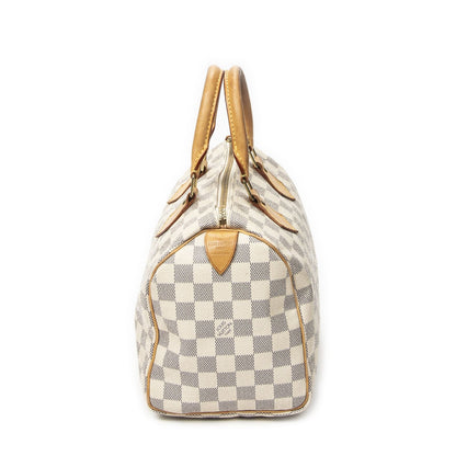 Louis Vuitton Speedy Ivory Damier Azur Handbag — view 4