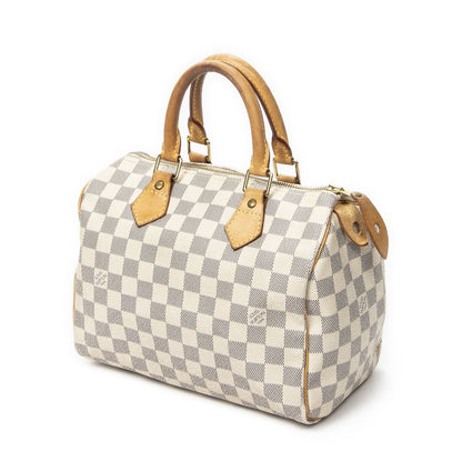 Louis Vuitton Speedy Ivory Damier Azur Handbag — view 2