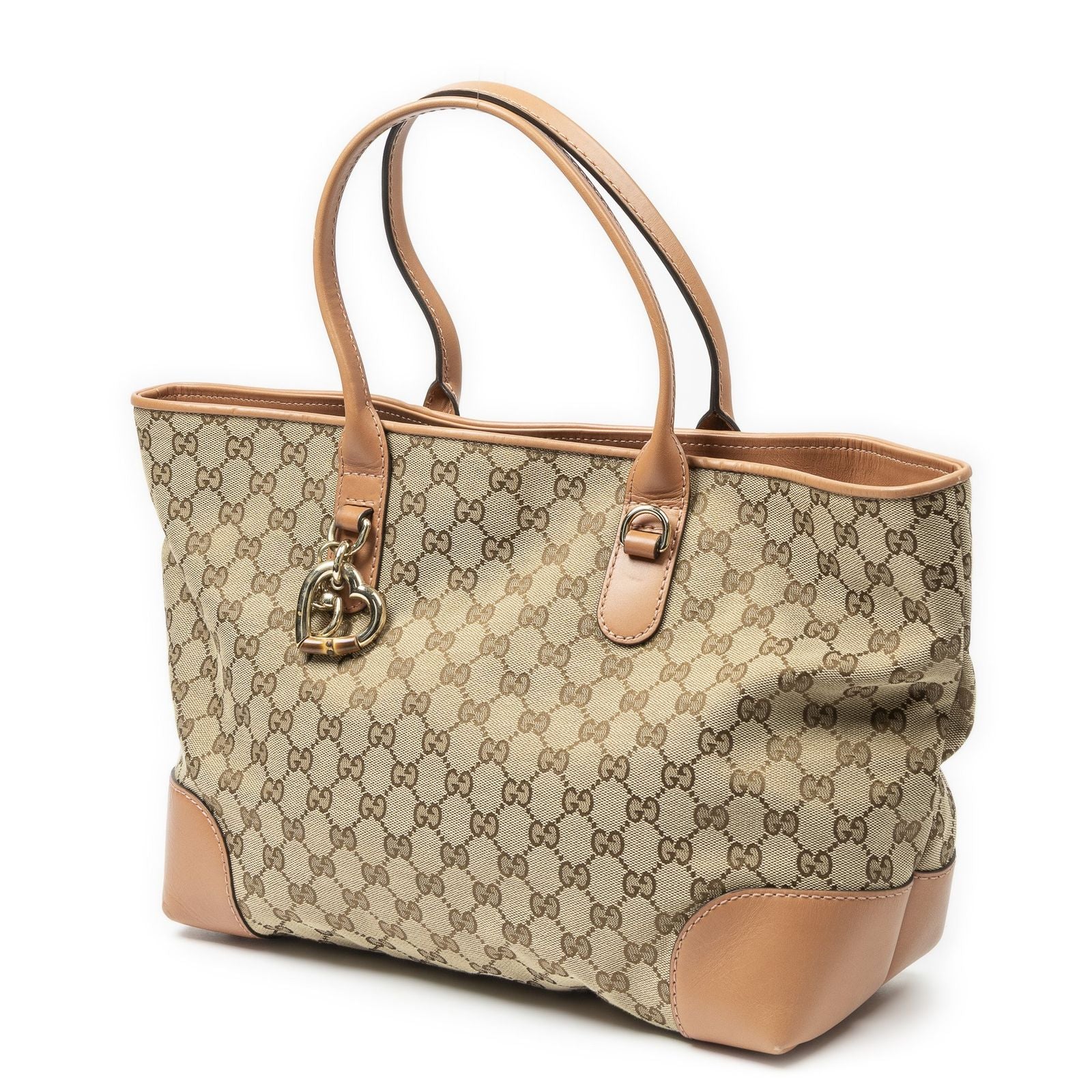 Gucci Heartbit Open Tote Light Orange Beige GG Canvas — view 2