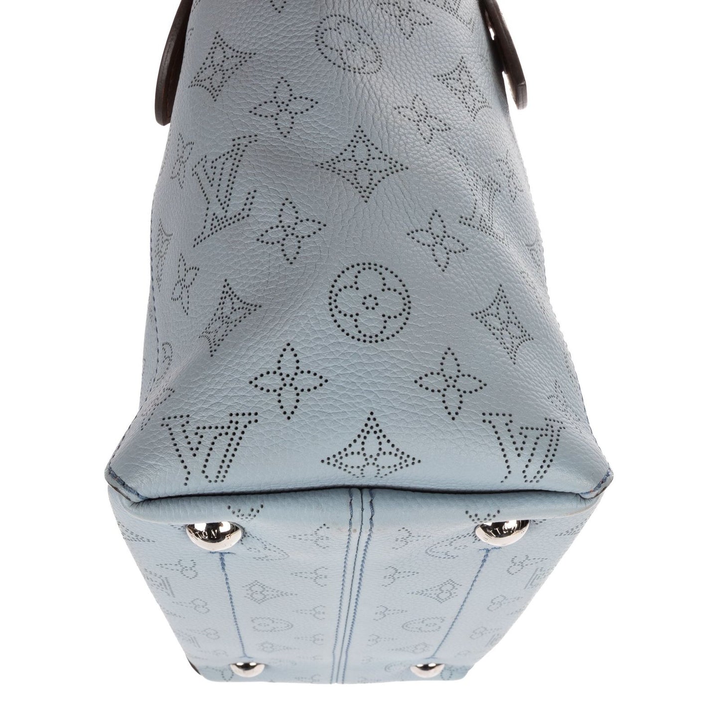 Louis Vuitton Hina Light Blue Brown Mahina Leather Shoulder Bag — view 8