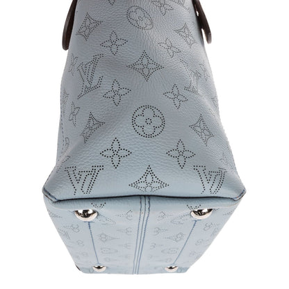 Louis Vuitton Hina Light Blue Brown Mahina Leather Shoulder Bag — view 8