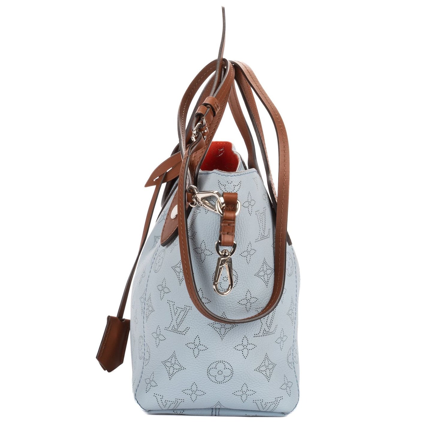 Louis Vuitton Hina Light Blue Brown Mahina Leather Shoulder Bag — view 3