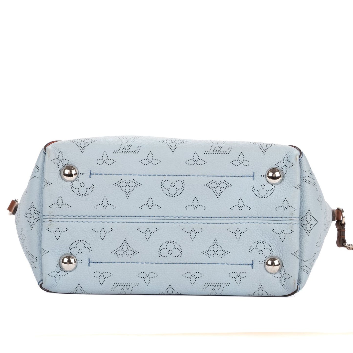 Louis Vuitton Hina Light Blue Brown Mahina Leather Shoulder Bag — view 6
