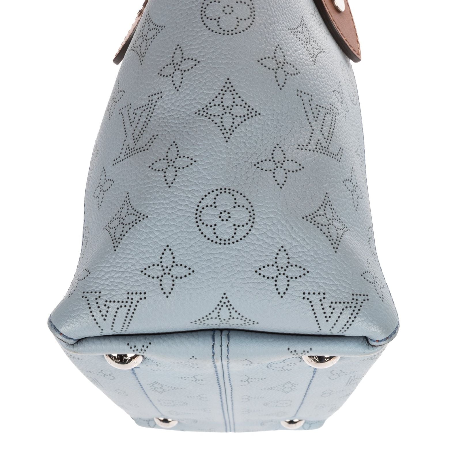 Louis Vuitton Hina Light Blue Brown Mahina Leather Shoulder Bag — view 7