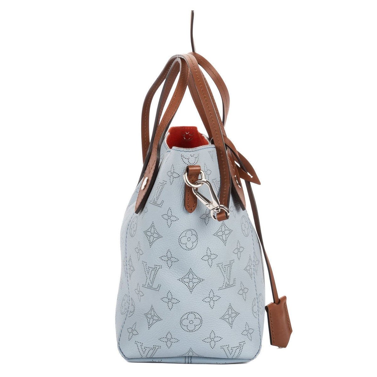 Louis Vuitton Hina Light Blue Brown Mahina Leather Shoulder Bag — view 4