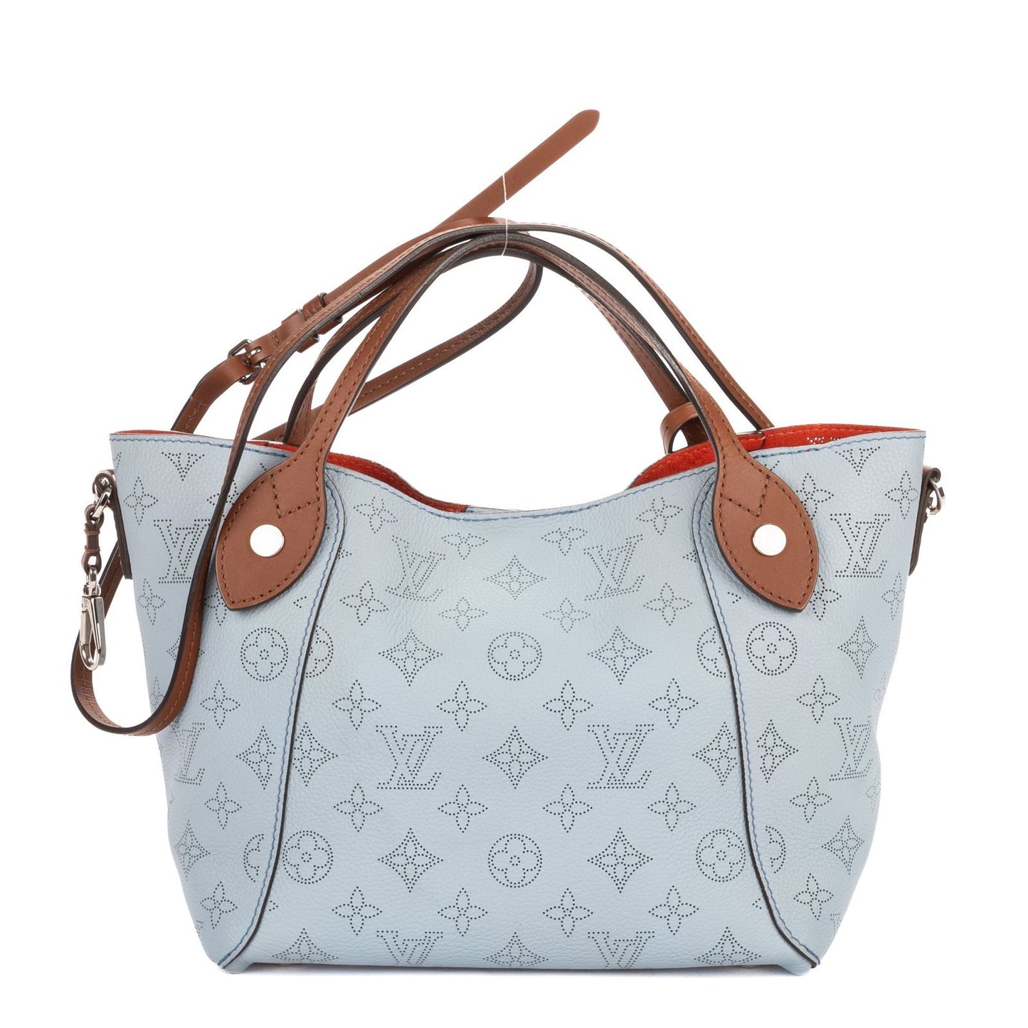 Louis Vuitton Hina Light Blue Brown Mahina Leather Shoulder Bag — view 5
