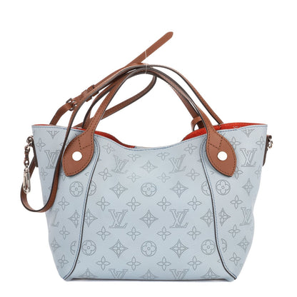 Louis Vuitton Hina Light Blue Brown Mahina Leather Shoulder Bag — view 5