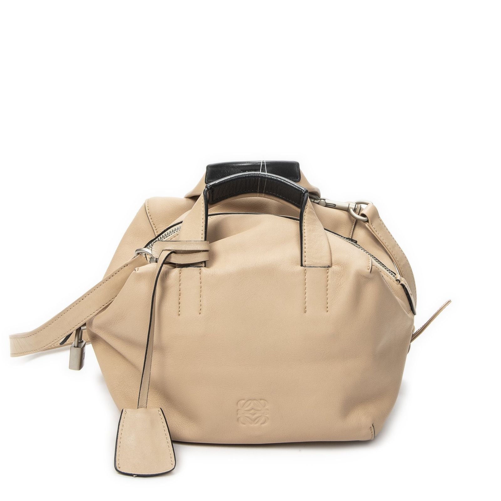 Loewe Origami Cubo Beige Calfskin Leather Shoulder Bag