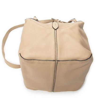Loewe Origami Cubo Beige Calfskin Leather Shoulder Bag — view 7
