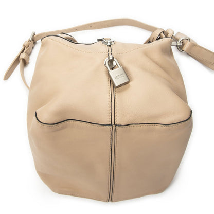 Loewe Origami Cubo Beige Calfskin Leather Shoulder Bag — view 8