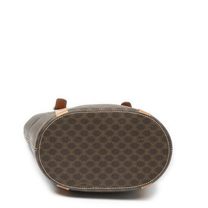 Celine Vintage Bucket Tote Brown Tan Macadam Canvas — view 6