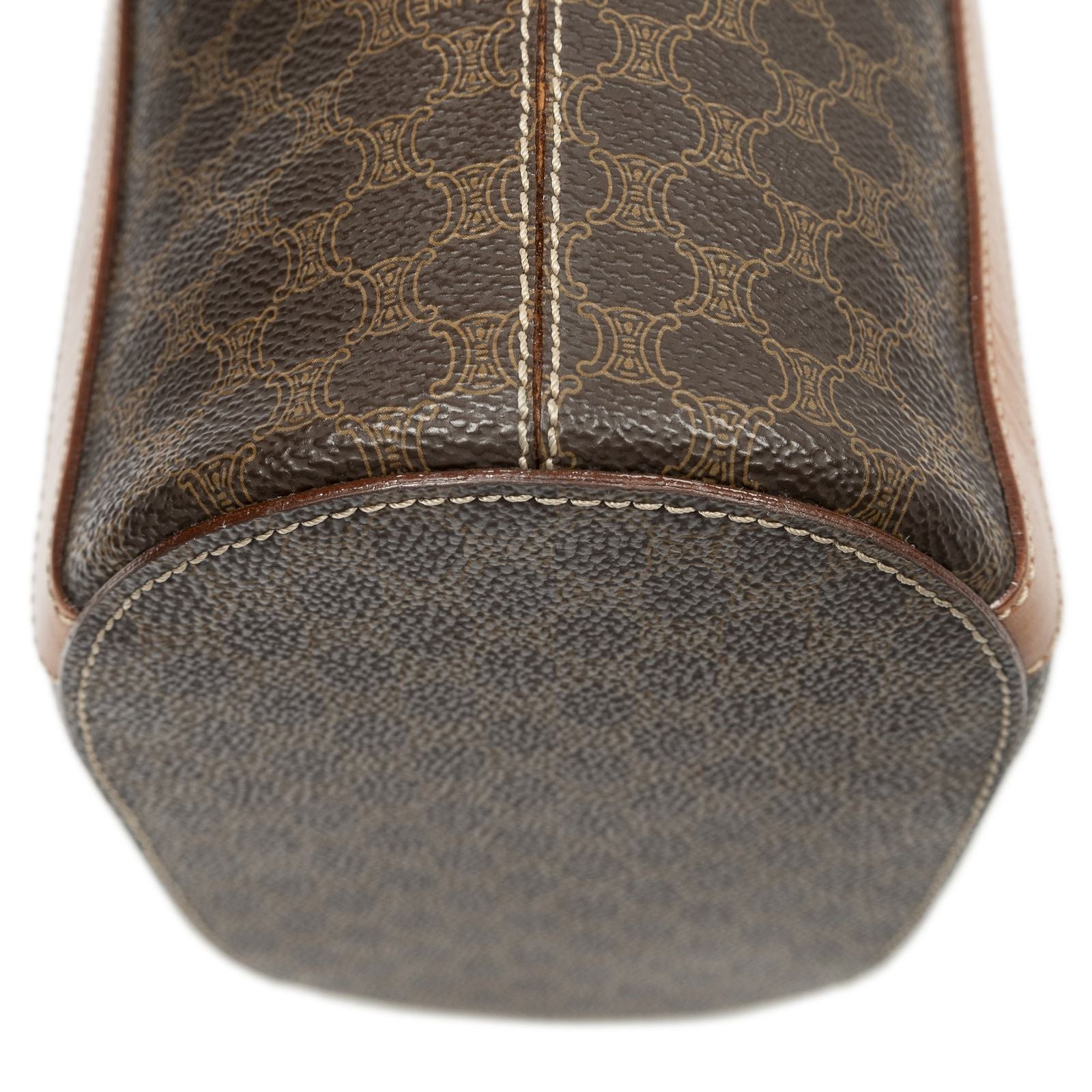 Celine Vintage Bucket Tote Brown Tan Macadam Canvas — view 8
