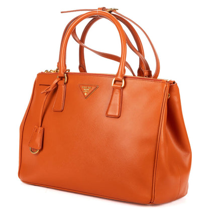 Prada Medium Garda Tote Orange Saffiano Luxe Leather — view 2