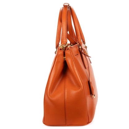 Prada Medium Garda Tote Orange Saffiano Luxe Leather — view 4