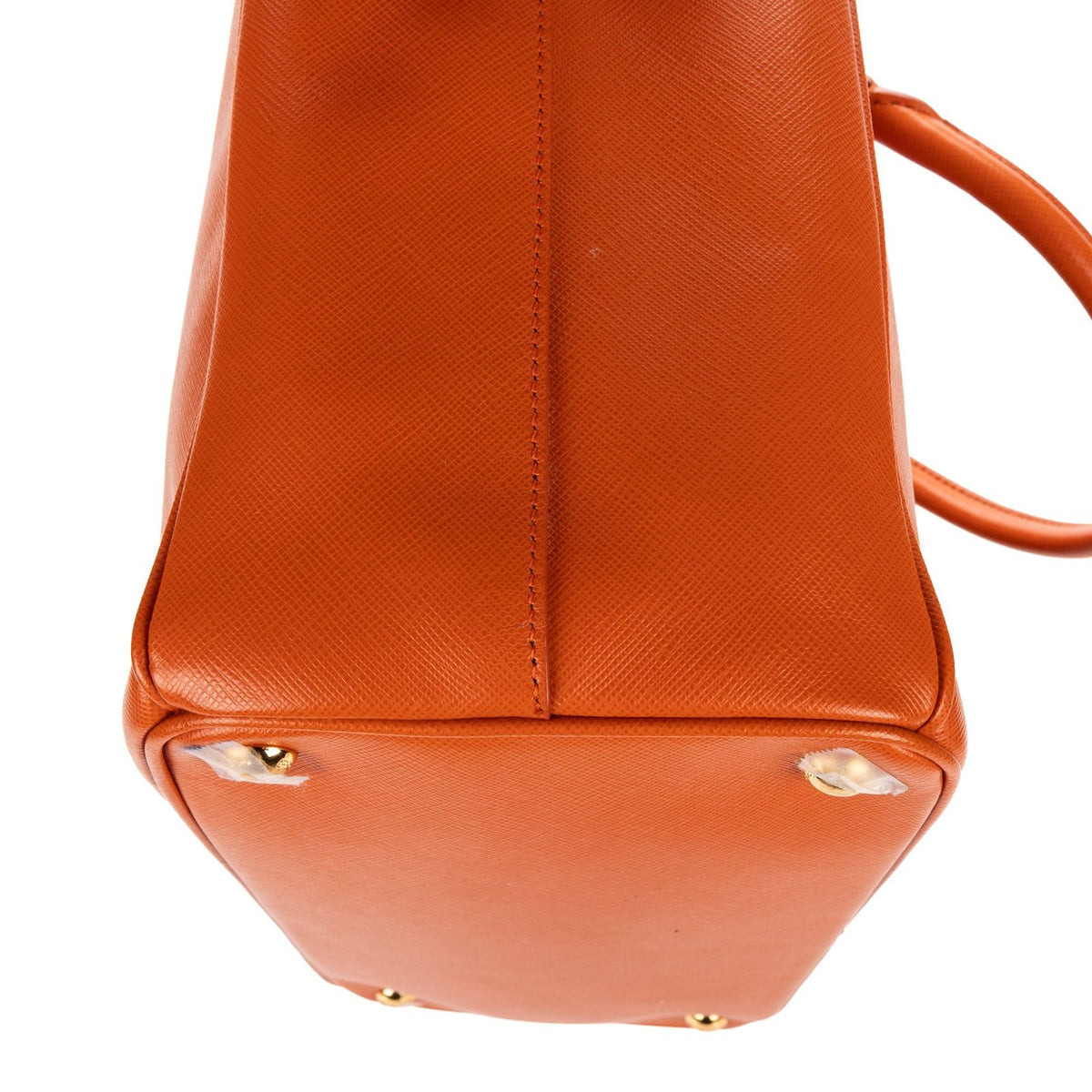 Prada Medium Garda Tote Orange Saffiano Luxe Leather — view 7