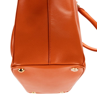 Prada Medium Garda Tote Orange Saffiano Luxe Leather — view 8