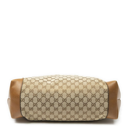 Gucci Large Web Horizon Tal Tote Tan Beige GG Canvas — view 6