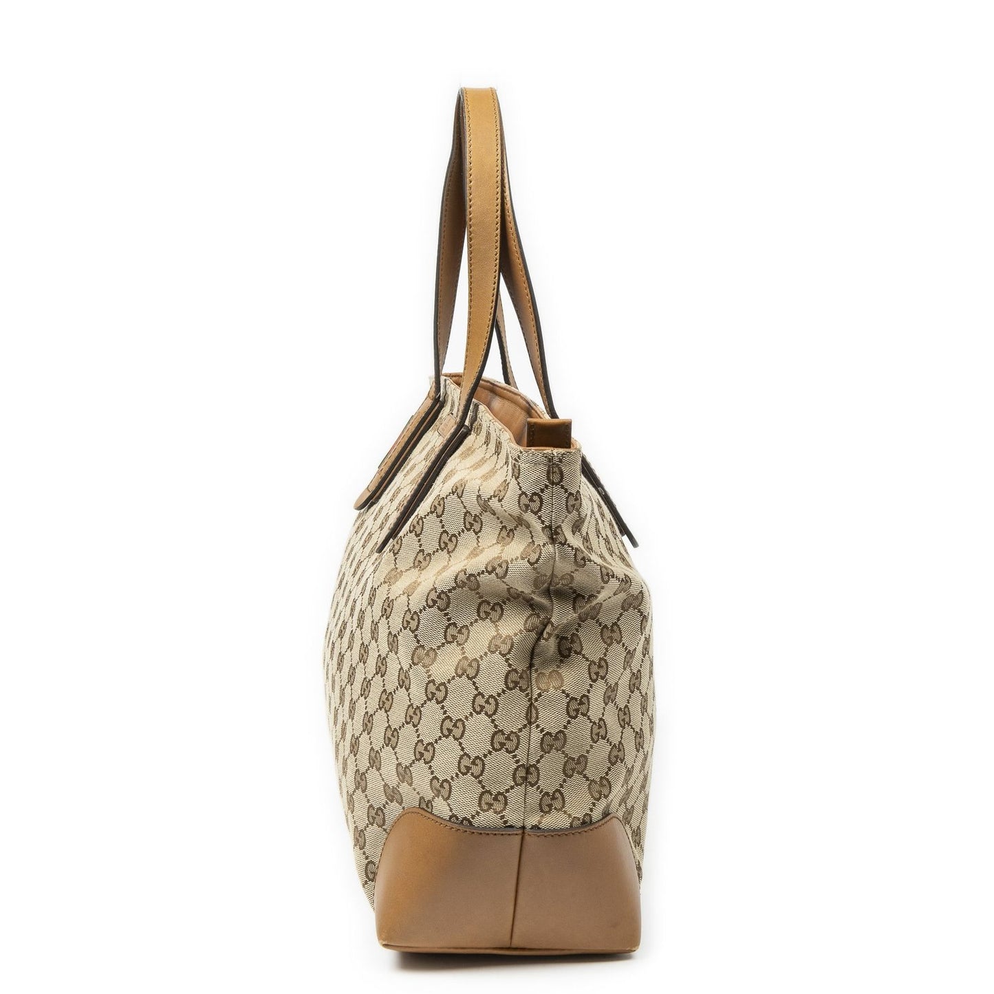 Gucci Large Web Horizon Tal Tote Tan Beige GG Canvas — view 3
