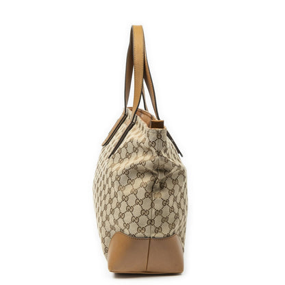 Gucci Large Web Horizon Tal Tote Tan Beige GG Canvas — view 3