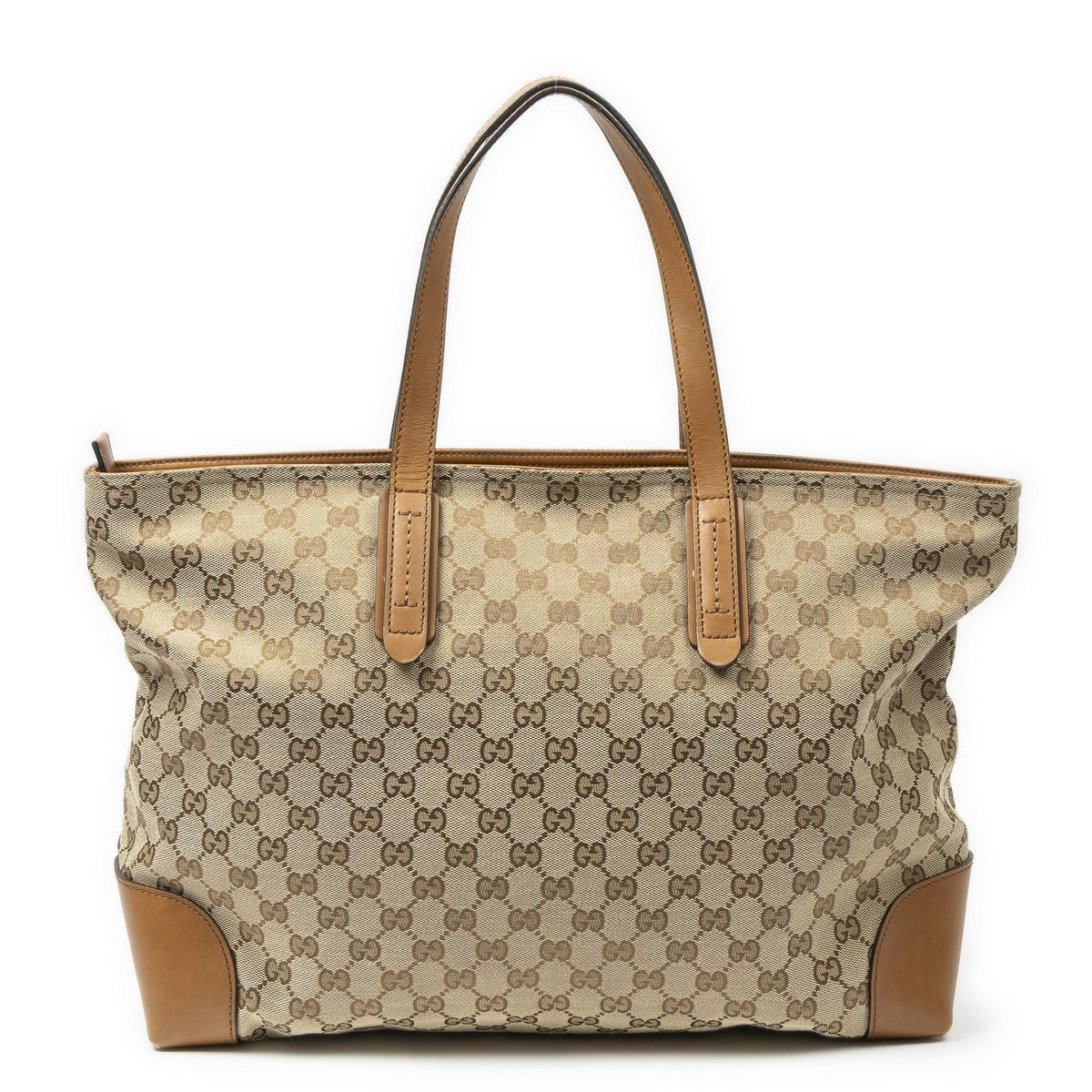 Gucci Large Web Horizon Tal Tote Tan Beige GG Canvas — view 5