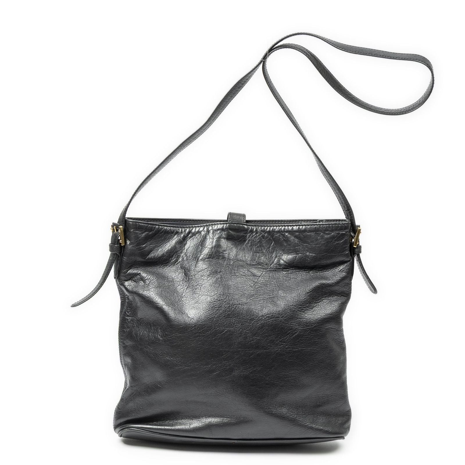 Loewe Vintage Flap Bag Crossbody Black Calfskin Leather — view 5