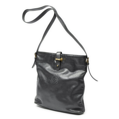 Loewe Vintage Flap Bag Crossbody Black Calfskin Leather — view 2