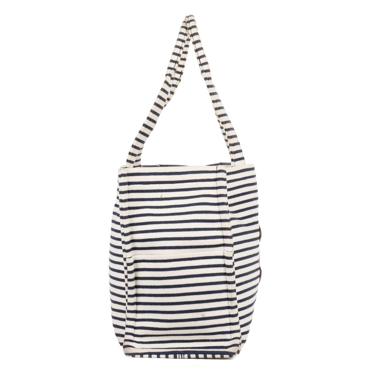Celine Cabas Thais Tote White Blue Striped Canvas — view 4
