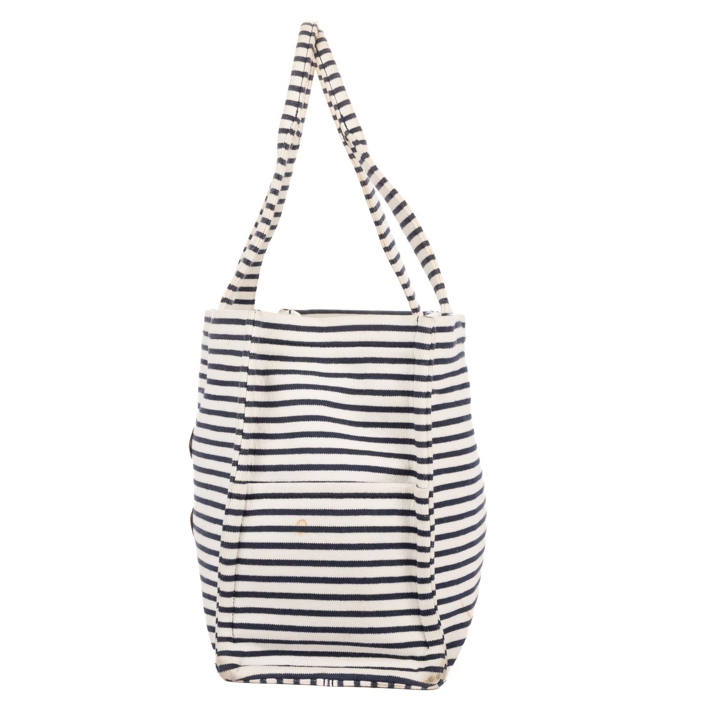 Celine Cabas Thais Tote White Blue Striped Canvas — view 3