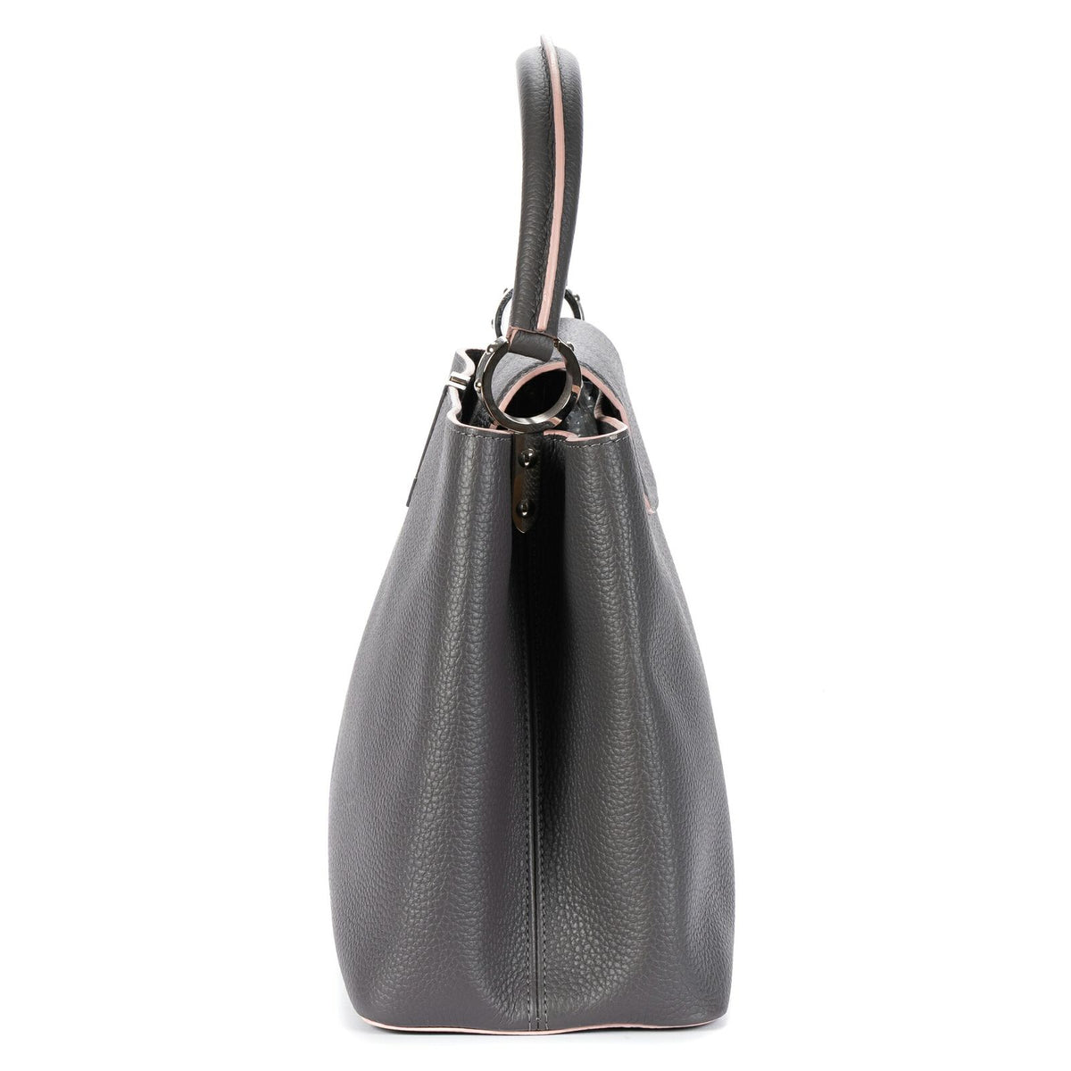 Louis Vuitton Capucines Gray Taurillon Clemence Leather Shoulder Bag — view 3
