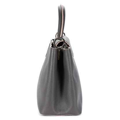 Louis Vuitton Capucines Gray Taurillon Clemence Leather Shoulder Bag — view 3