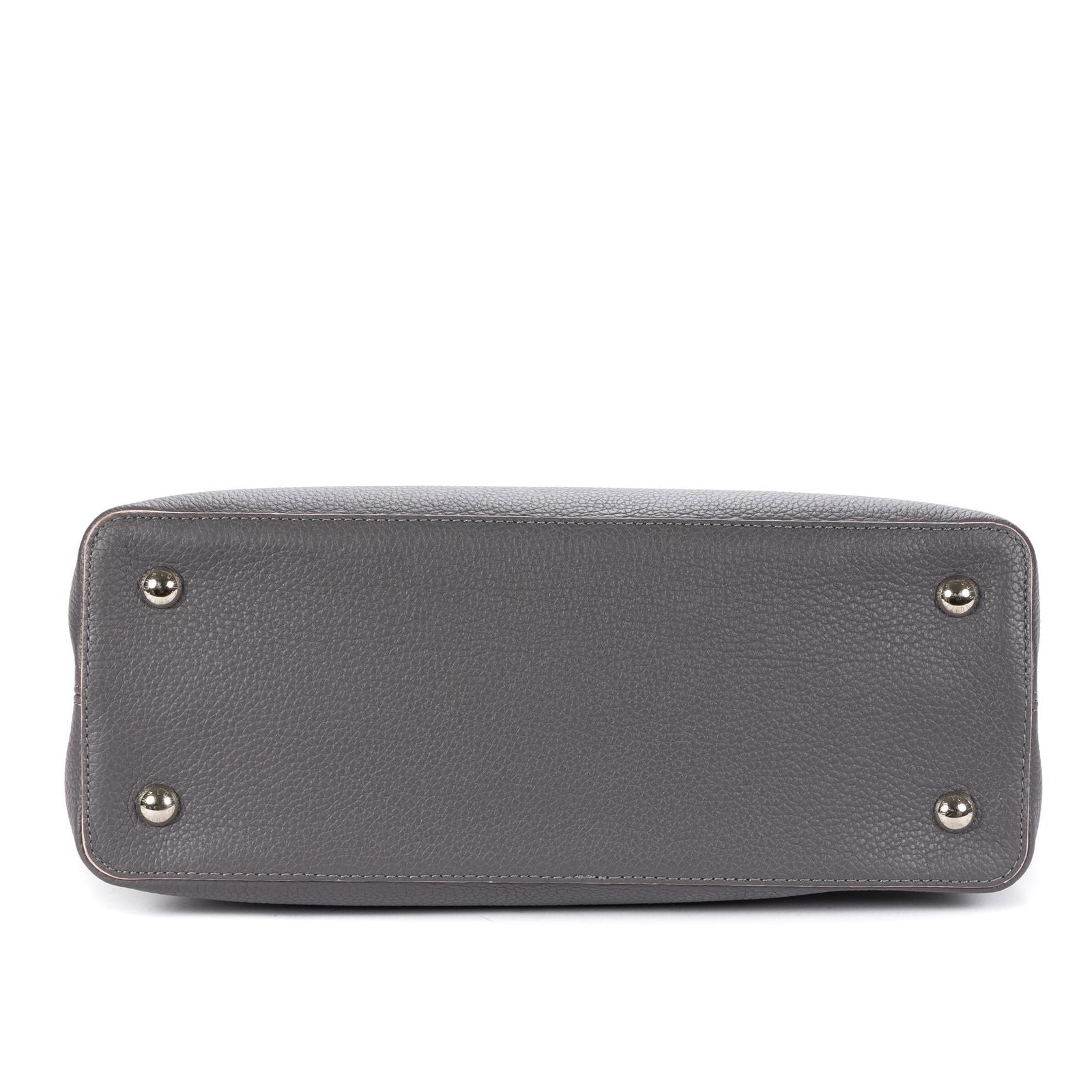 Louis Vuitton Capucines Gray Taurillon Clemence Leather Shoulder Bag — view 6