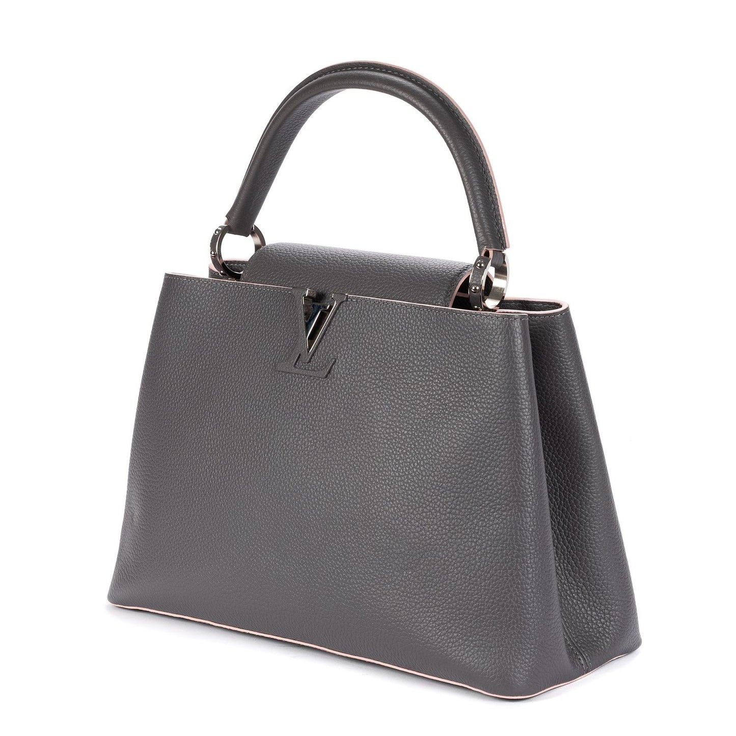 Louis Vuitton Capucines Gray Taurillon Clemence Leather Shoulder Bag — view 2