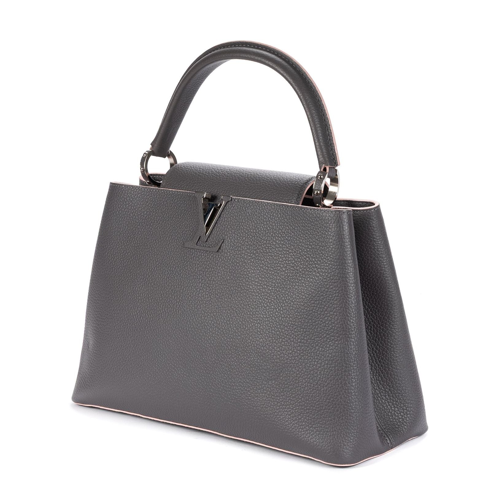 Louis Vuitton Capucines Gray Taurillon Clemence Leather Shoulder Bag — view 2