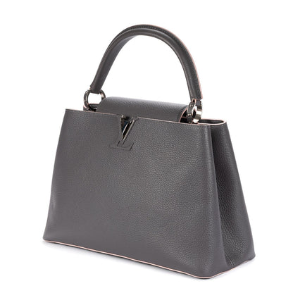 Louis Vuitton Capucines Gray Taurillon Clemence Leather Shoulder Bag — view 2