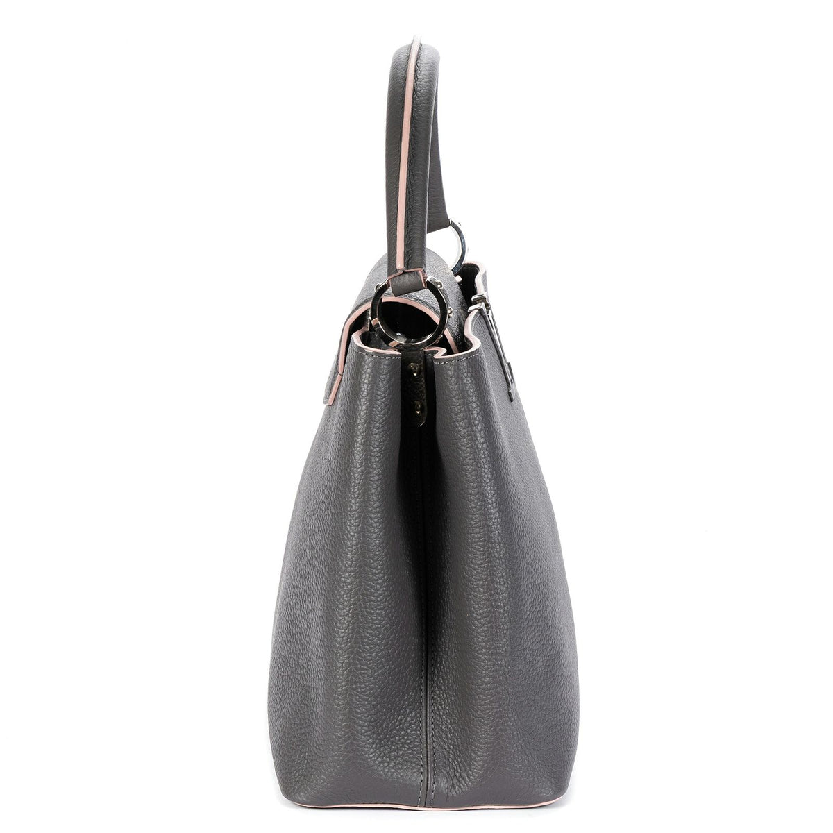 Louis Vuitton Capucines Gray Taurillon Clemence Leather Shoulder Bag — view 4