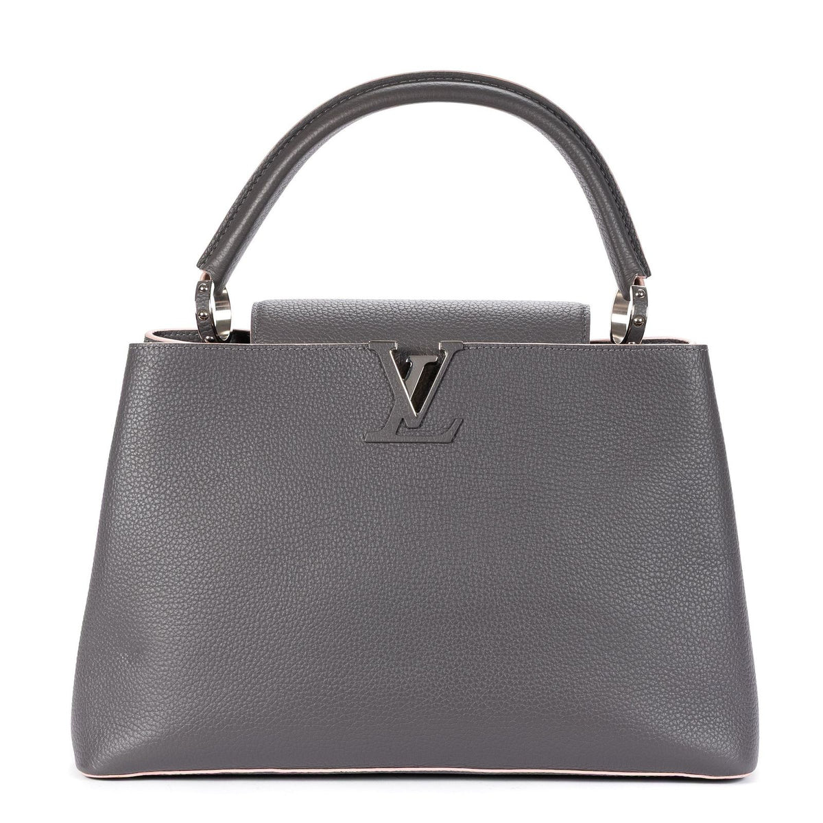 Louis Vuitton Capucines Gray Taurillon Clemence Leather Shoulder Bag