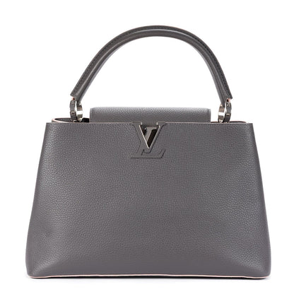 Louis Vuitton Capucines Gray Taurillon Clemence Leather Shoulder Bag