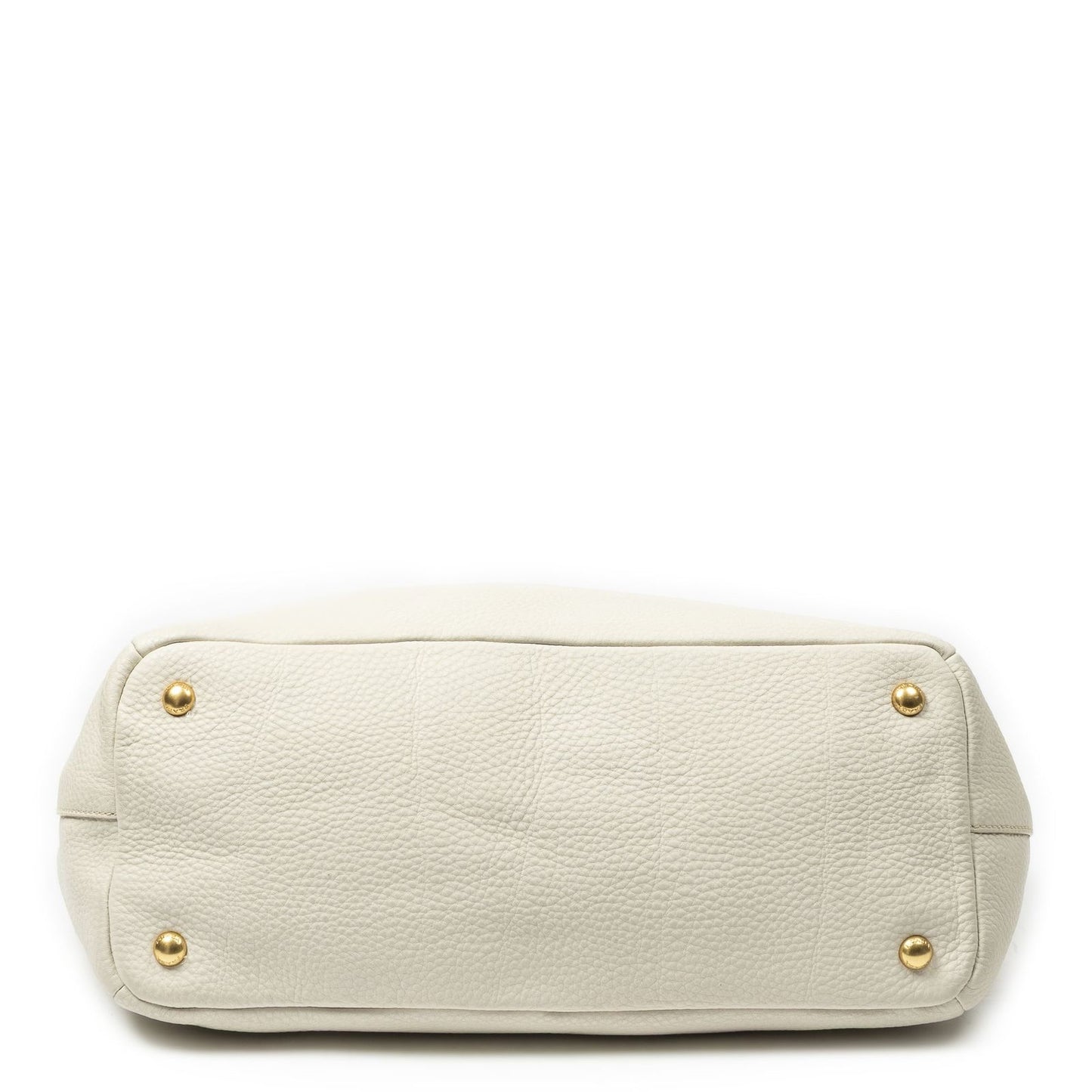 Prada Convertible Snap Button Tote Ivory Vitello Daino — view 6