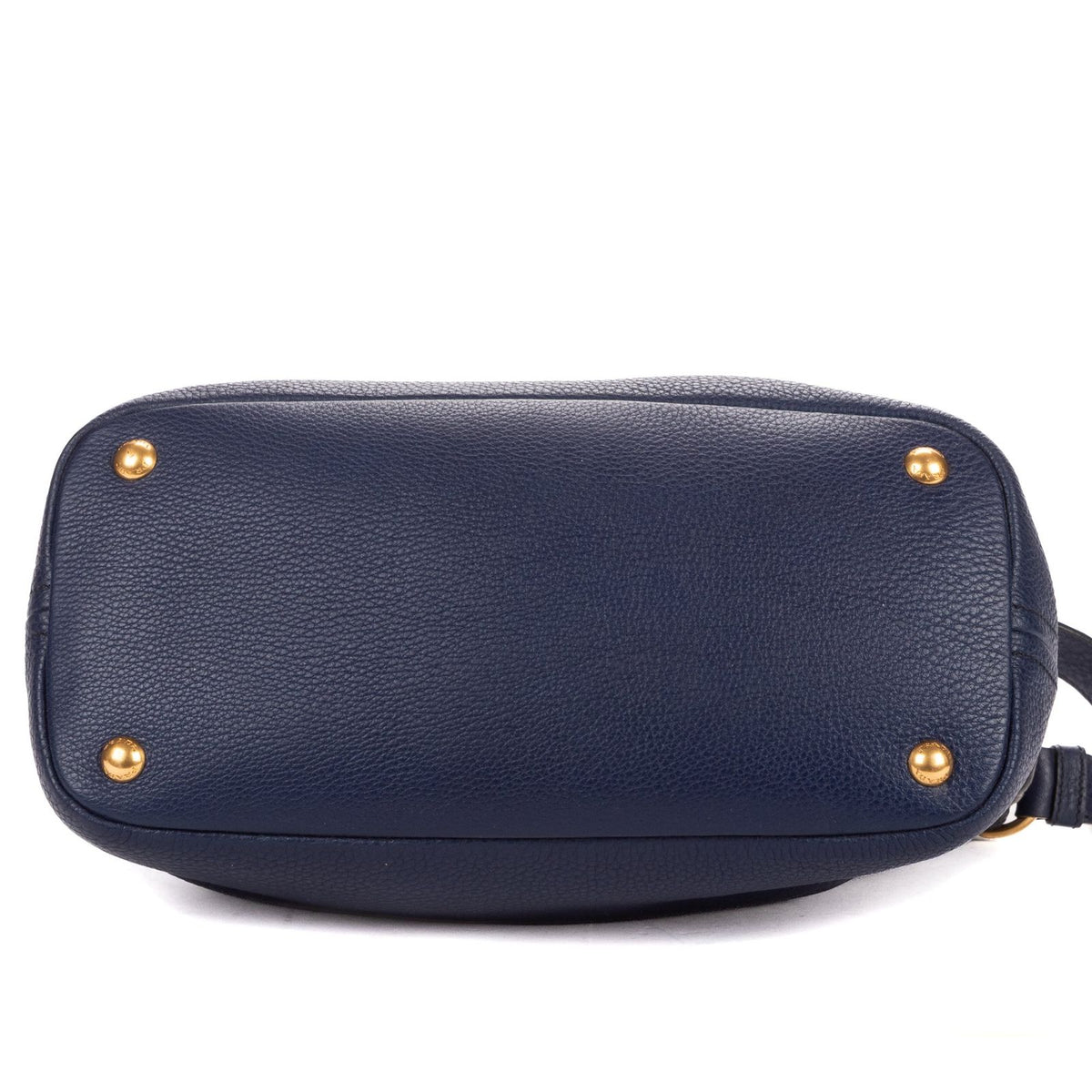 Prada Foldover Flap Bag Crossbody Navy Vitello Daino — view 6