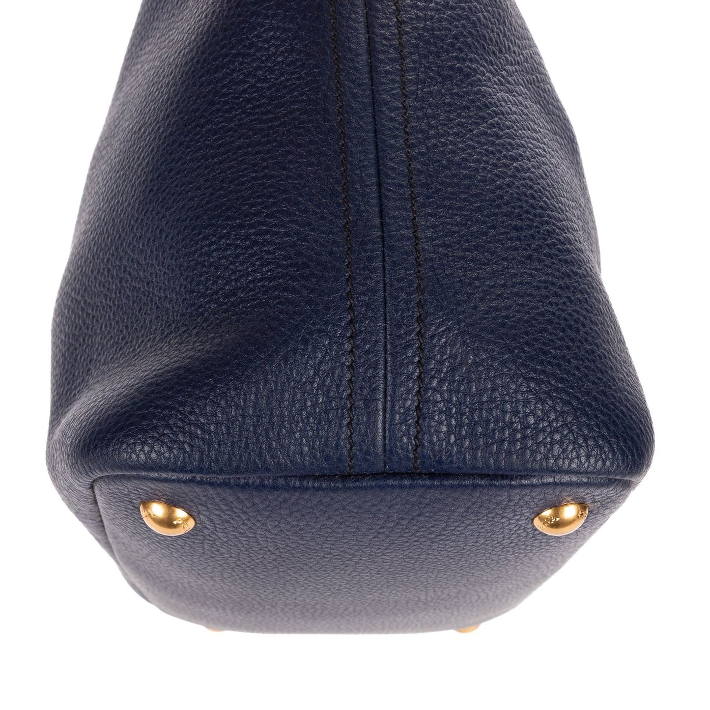 Prada Foldover Flap Bag Crossbody Navy Vitello Daino — view 7