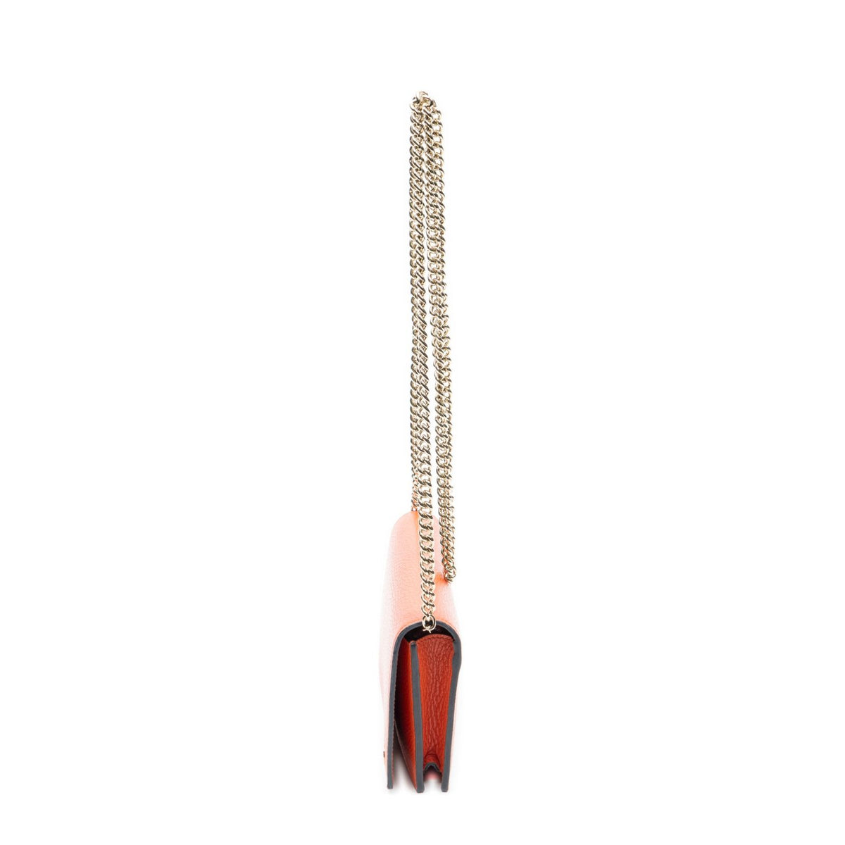 Gucci Betty Chain Wallet Orange Grain Calfskin Leather Shoulder Bag — view 3